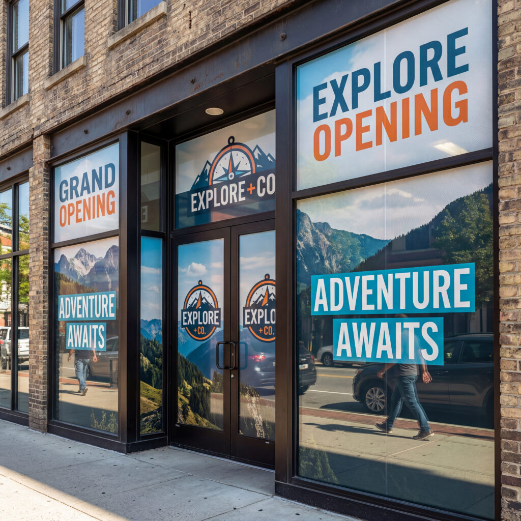 Kompletno brendiranje izloga PVC folijom visoke rezolucije